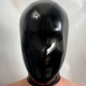 All blackout latex hood with microperforated holes and nose holes